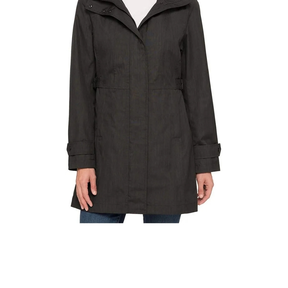 NEW Kirkland Signature Women Hooded Waterproof Trench Rain Coat